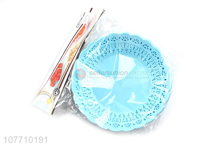 High quality small blue framed plastic tray living room melon seed tray set