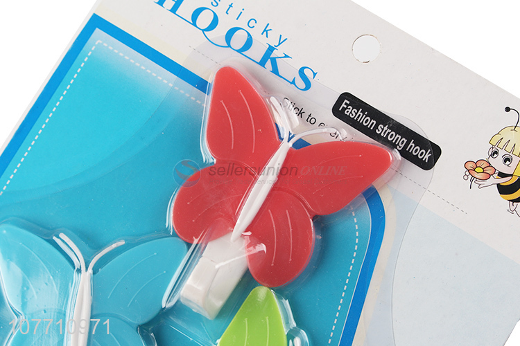 Adhesive wall hook plasic sticky hooks coat hanger for sales promotion