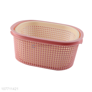 Household plastic storage basket kitchen draining basket for sales promotion