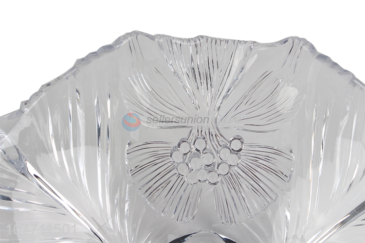 High quality deluxe crystal clear plastic fruit plate fruit dish