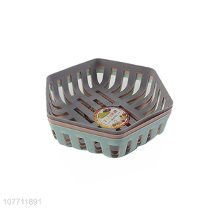 Wholesale multifunctional hexagonal plastic storage basket plastic fruit plate