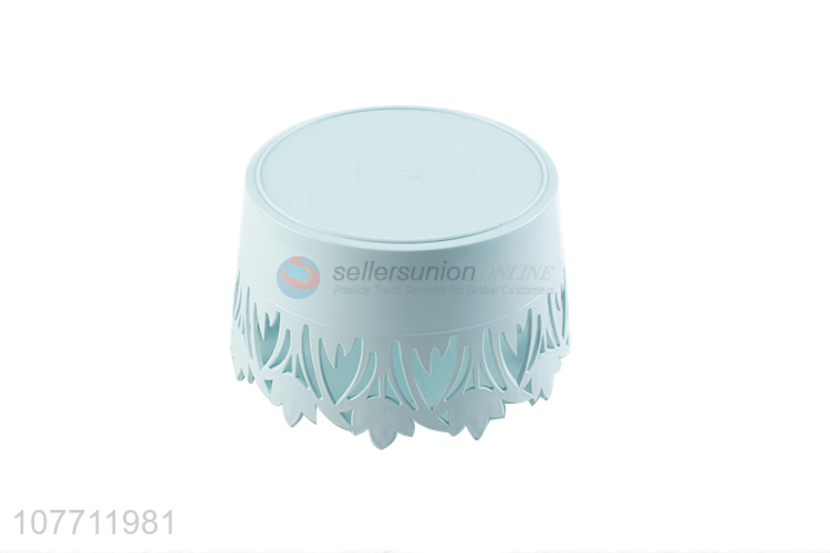 Factory direct sale desktop round hollow-out plastic storage basket