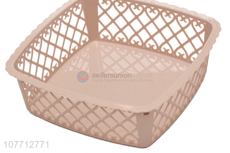 Factory Price Square Plastic Storage Basket For Kitchen And Bathroom