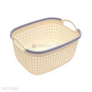 Good Quality Rectangle Plastic Storage Basket With Handle For Sale