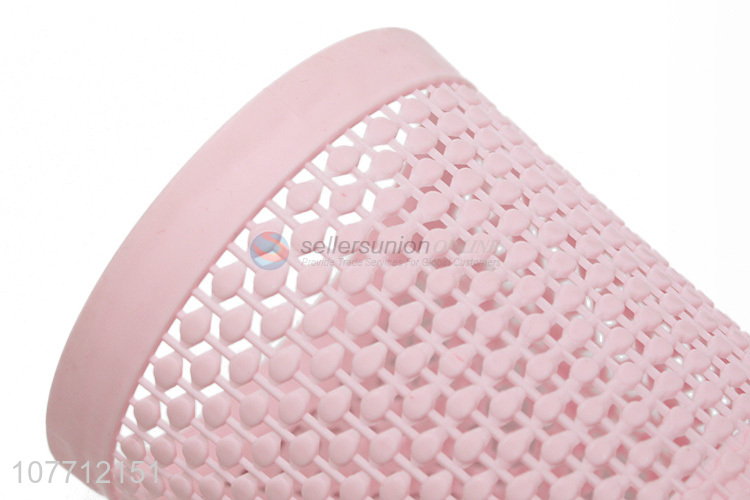 High Quality Pink Plastic Storage Basket Round Pen Container