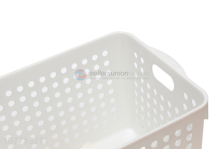 Top Quality Rectangle Plastic Storage Basket With Handle For Sale