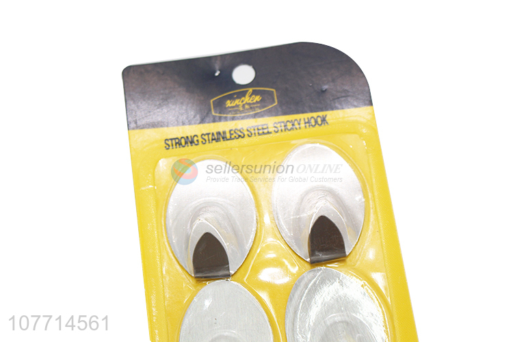 High Quality 4 Pieces Metal Sticky Hook Adhesive Hook Set