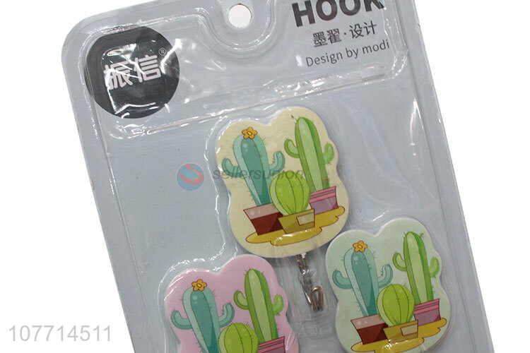 Fashion Printing 3 Pieces Sticky Hook Wall Hook Set