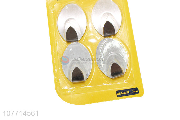 High Quality 4 Pieces Metal Sticky Hook Adhesive Hook Set