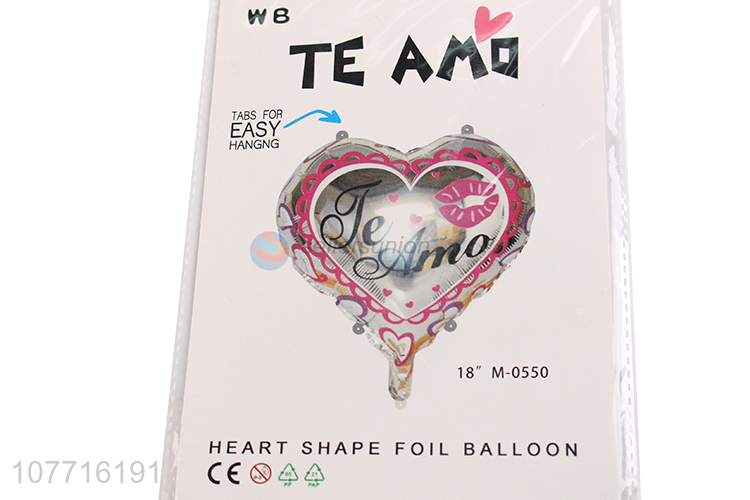 Low price transparent 18 inch Spanish Valentine's Day peach heart balloon