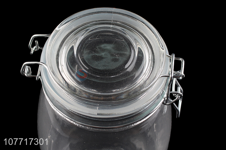 Wholesale kitchen food jar transparent glass sealed jar