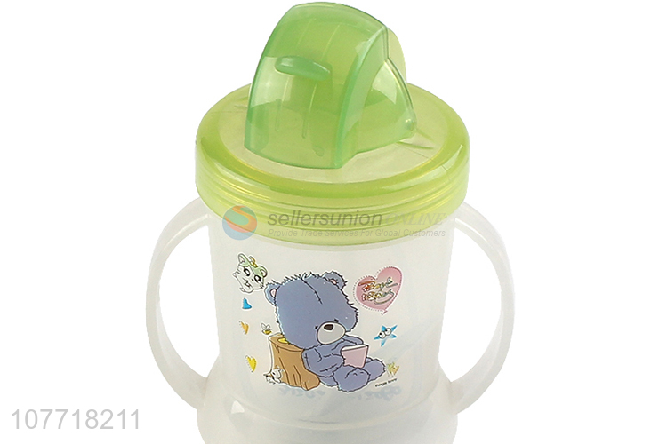 Cute design cartoon pattern water bootle cup with straw