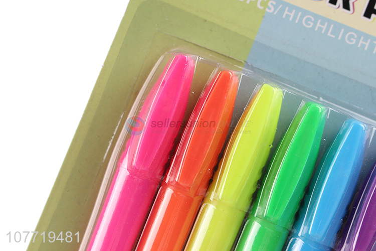 Fashion 6 Pieces Highlighter Marker Color Marking Pen Set