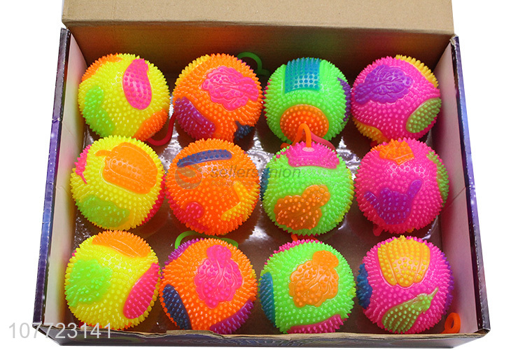 Hot selling flashing massage ball pet toy spiky bouncy ball