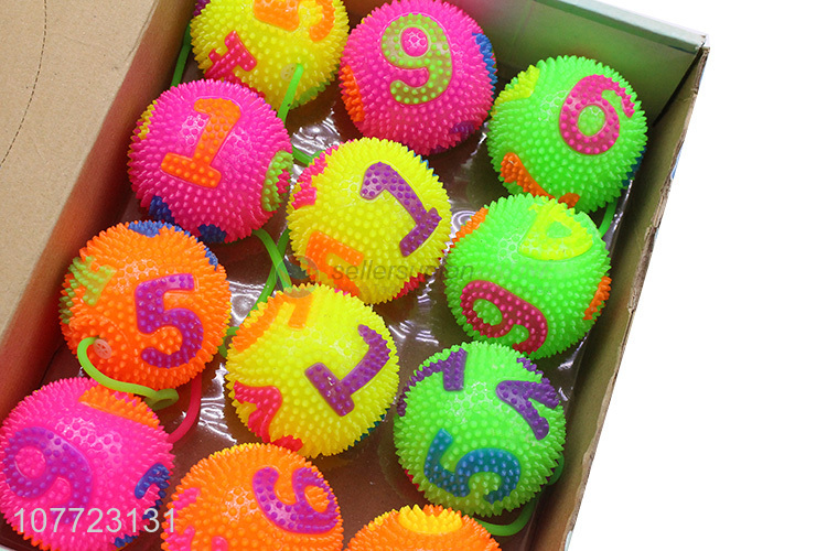 Wholesale flash elastic massage ball jumping ball with spiked ball