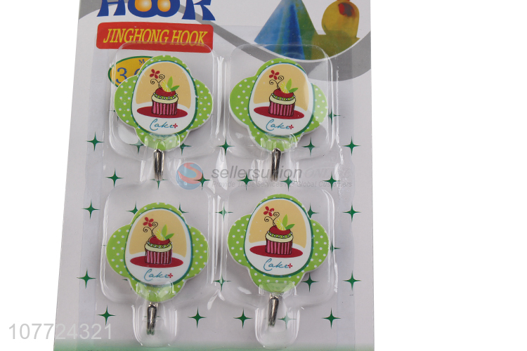 Hot products 4 pieces cartoon sticky hooks wall hook hanger