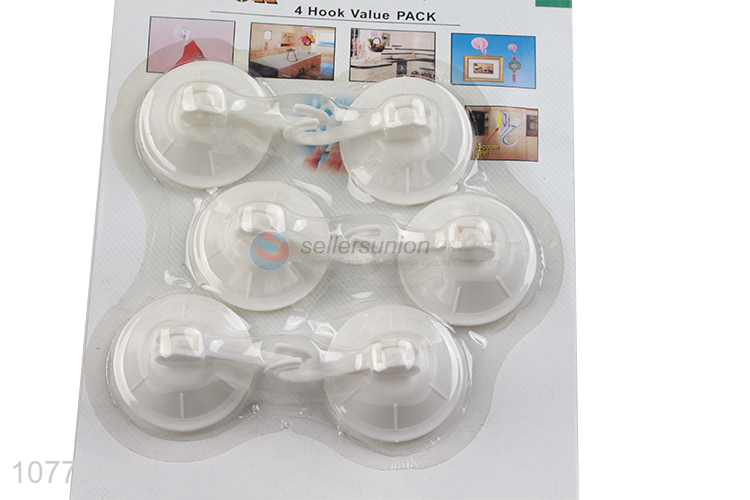 Competitive price 6 pieces vacuum sealess heavy duty suction cup hook