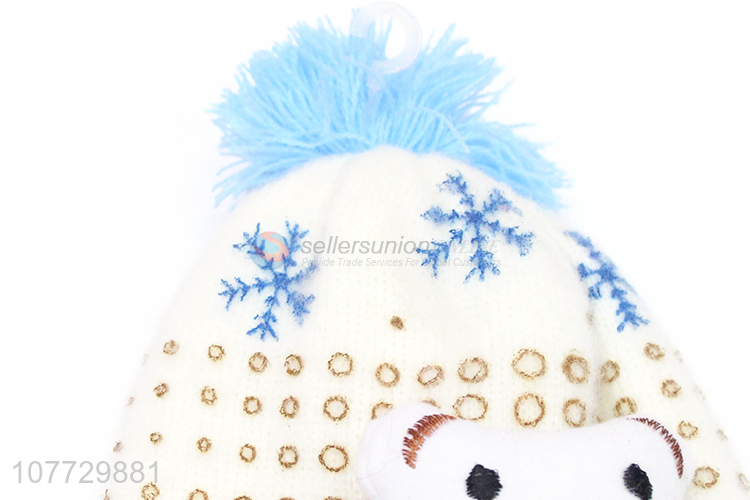 Hot sale cartoon bear children hat toddler fuzzy beanie cap