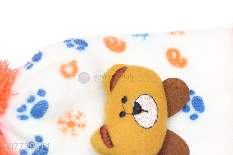 Good quality cartoon bear children beanie cap kids winter hat