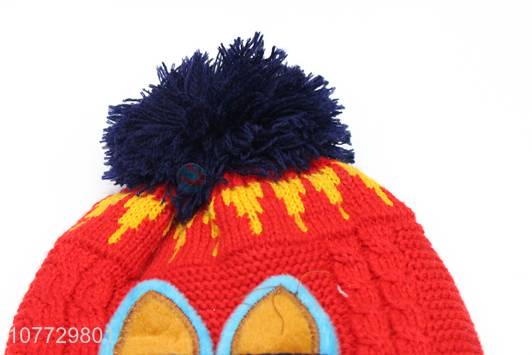 China factory cartoon animal kids beanies children winter hat with earmuffs