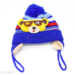 Good quality cartoon animal children <em>earmuff</em> hat toddler cuffed beanie cap