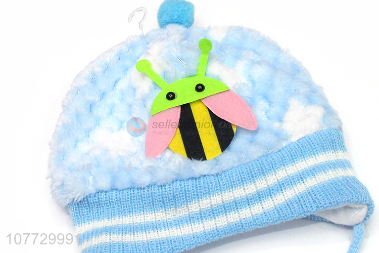 Hot sale cartoon animal kids winter cuffed beanie children knitted hat