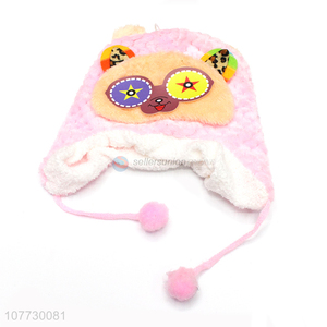 Hot products cartoon animal kids winter cuffed beanie children knitted hat