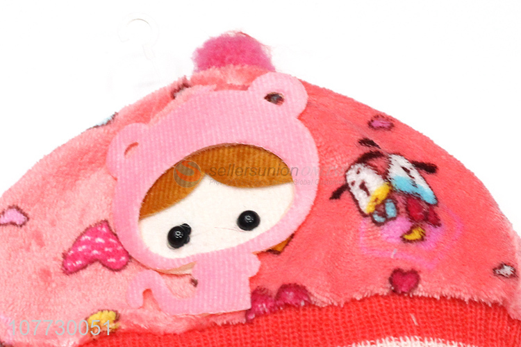 New arrival cartoon design kids beanies children winter hat with earmuffs