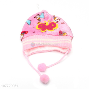 Latest arrival cartoon animal kids knitting hat unisex winter cuffed beanies