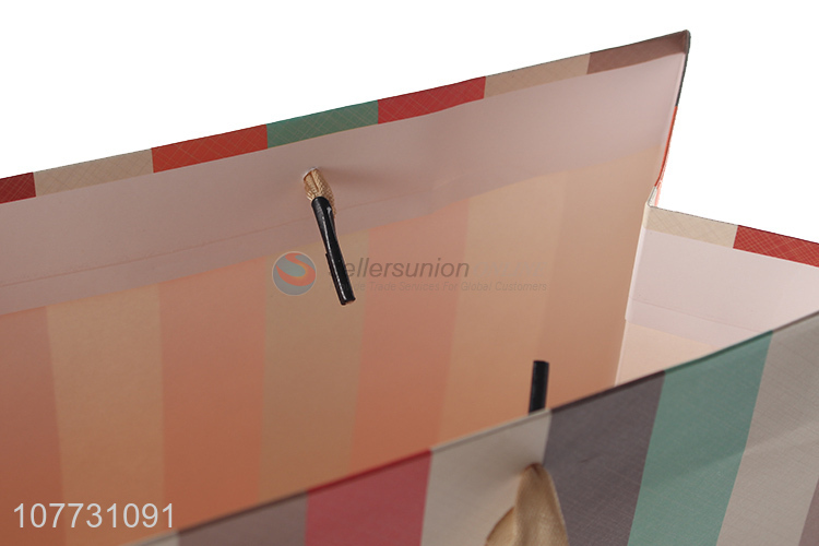 Simple fashion advertising shopping packaging bag vertical stripe gift bag