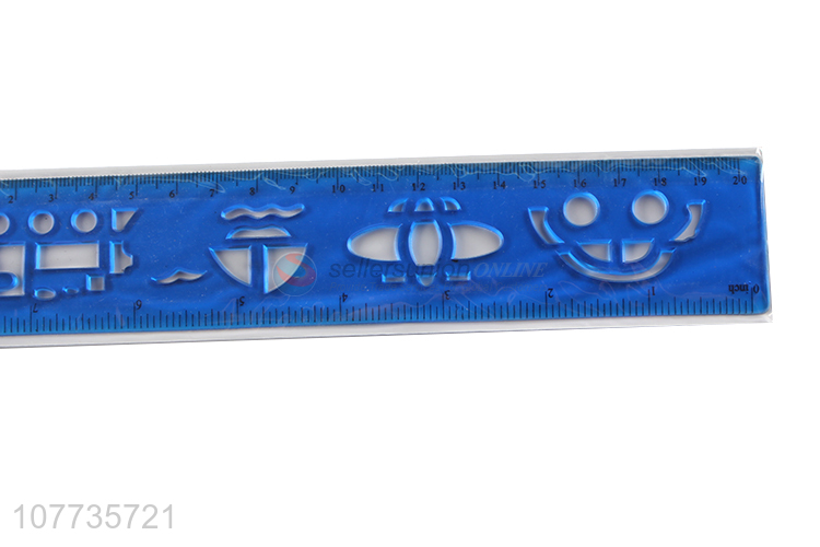 Hot selling solid color plastic ruler stencil ruler for kids