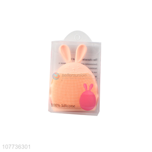 High quality rabbit shape environmental protection silicone face cleaning brush