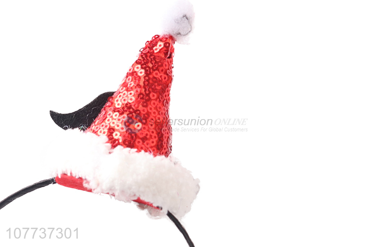 High quality Christmas party dress up headband Santa Claus black beard headwear