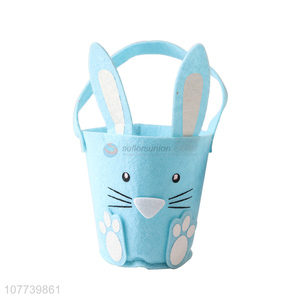 Factory direct cartoon light blue rabbit storage felt tube