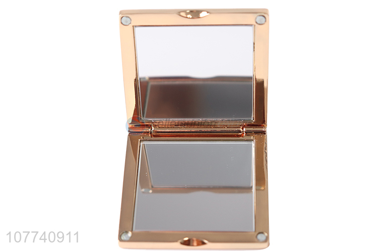 Custom square foldable metal pocket mirror makeup mirror compact mirror