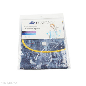 Wholesale Super Waterproof Denim Blue Apron For Kitchen