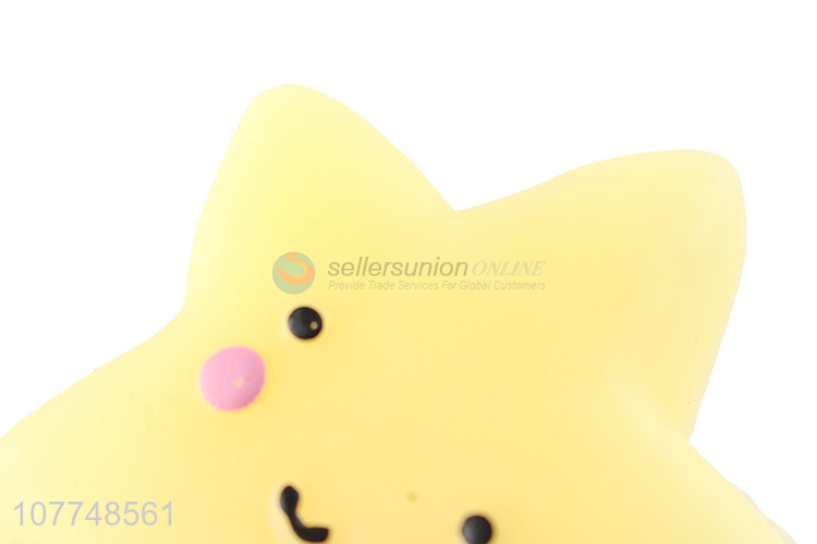 Cute design star shape yellow stress relief squeeze toys