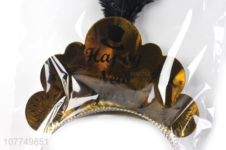 Happy new year headbands decorative headbands with feather