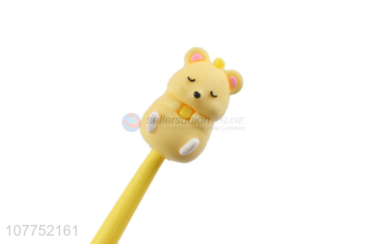 High quality cartoon bear plastic gel ink pen student stationery