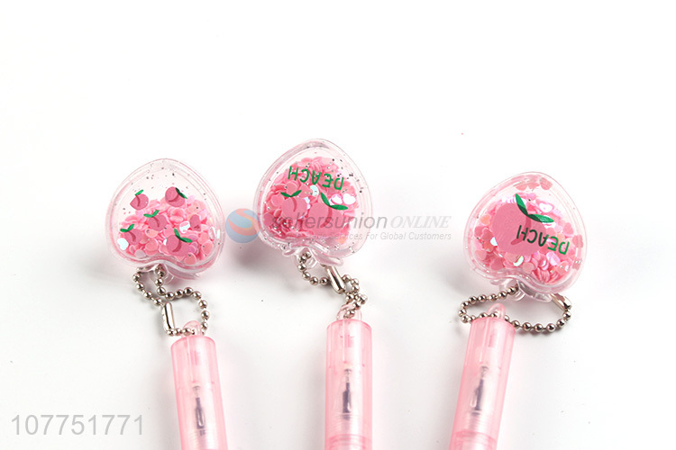 Best selling heart pendant gel ink pen kawaii cartoon gel pens