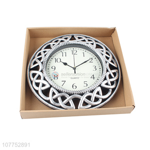 Wholesale imitation metal living room home stereo digital clock silent wall clock