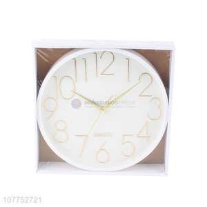 Hot sale silent wall clock white round nordic digital quartz wall clock