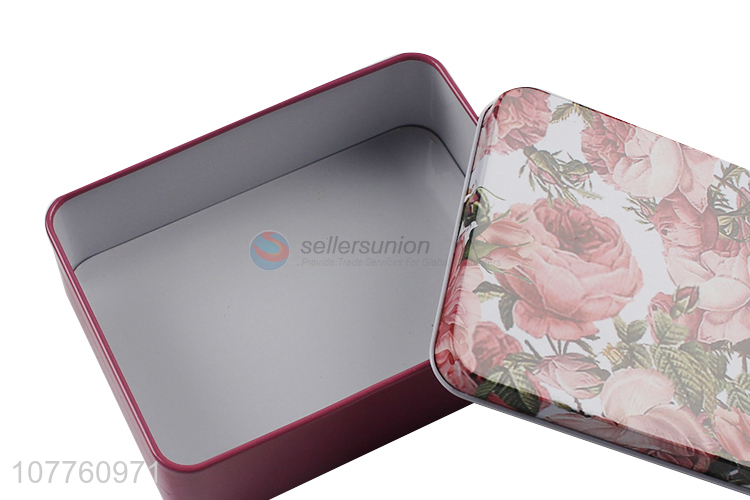 Hot sale candy box storage box printing clamshell rectangular tinplate box