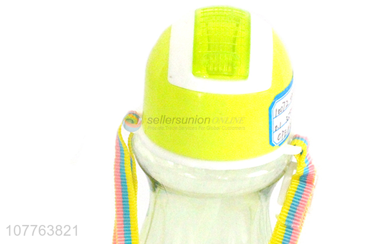 Wholesale pp material children water bottle with straw and shoulder strap