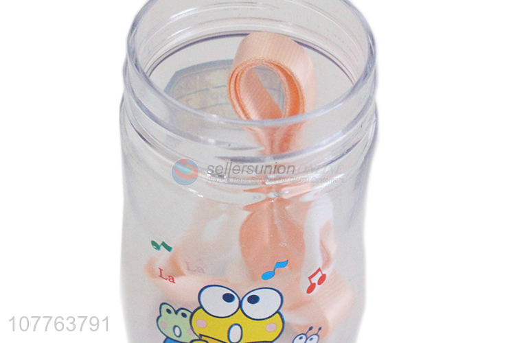 High quality cartoon owl kids water bottle with straw and shoulder strap