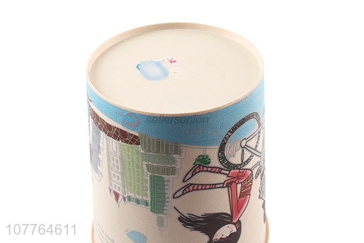 Creative cartoon printing touchpad type trash bin waste bin dustbin