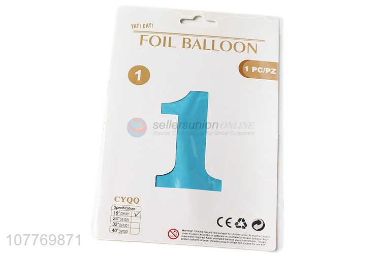 Number shape foil balloon for party decoration