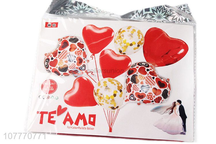 Factory price heart shape wedding party foil balloon set