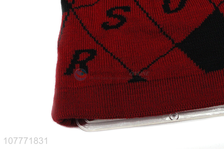 Wholesale red plus velvet knitted hat men's outdoor sports cap pullover cap