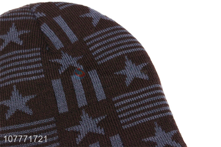 Hot sale knitted woolen cap winter plus cashmere sports cap for men